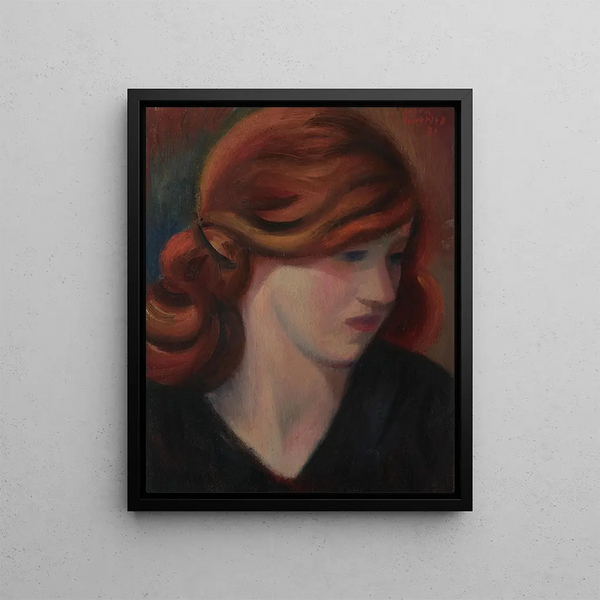 Portrait of Jean Kemp - Mark Gertler — framed artwork on a wall