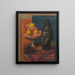 Still life with the head of Benin - Mark Gertler — framed artwork on a wall