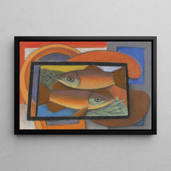 Study for Fish in a Jar - Mark Gertler — framed artwork on a wall