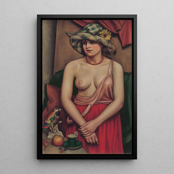 The Straw Hat - Mark Gertler — framed artwork on a wall