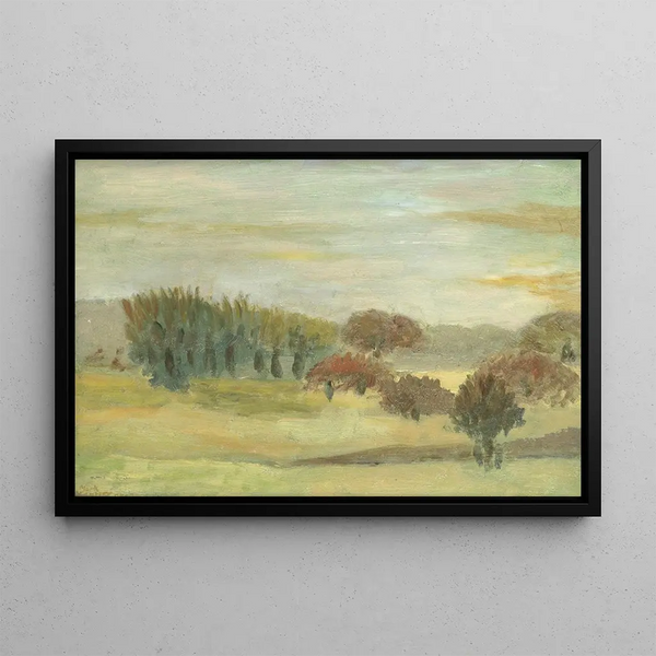 Trees at the Sanatorium of Banchory, Scotland - Mark Gertler — framed artwork on a wall