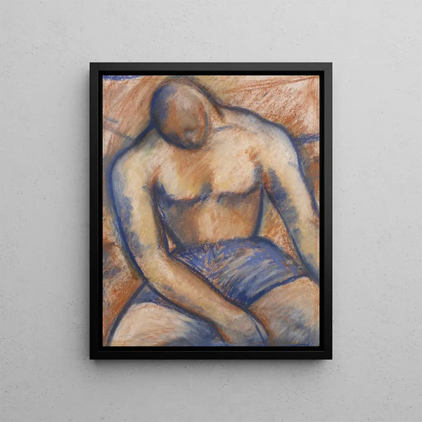 Boxer Sitting - Mark Gertler — framed artwork on a wall