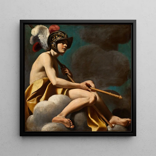 Mars Painting - Giovanni Francesco Romanelli — framed artwork on a wall