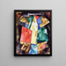 Abstraction Blue Yellow and Green - Marsden Hartley — framed artwork on a wall