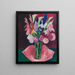 Flowers in a Vase - Marsden Hartley — framed artwork on a wall
