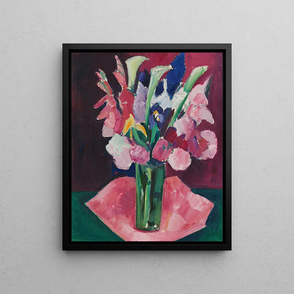 Flowers in a Vase - Marsden Hartley — framed artwork on a wall