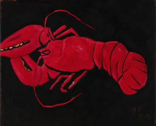 Lobster on black background - Marsden Hartley — artwork view