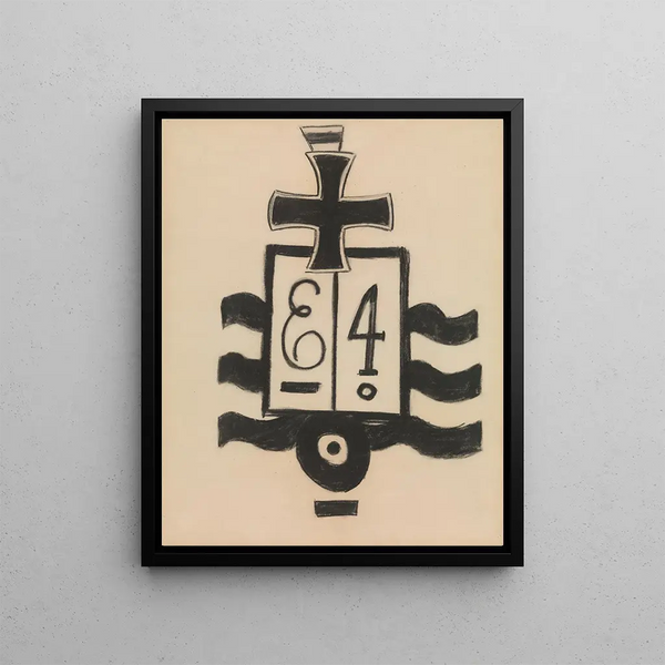 Military Symbols Painting 3 - Marsden Hartley — framed artwork on a wall