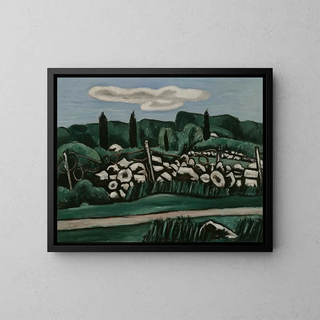 Les Derniers Murs de Pierre à Dogtown - Marsden Hartley — framed artwork on a wall