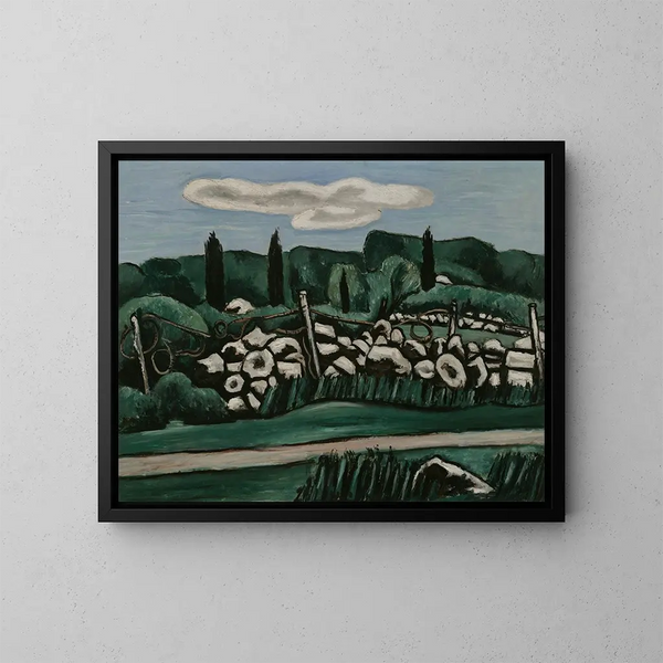 Les Derniers Murs de Pierre à Dogtown - Marsden Hartley — framed artwork on a wall