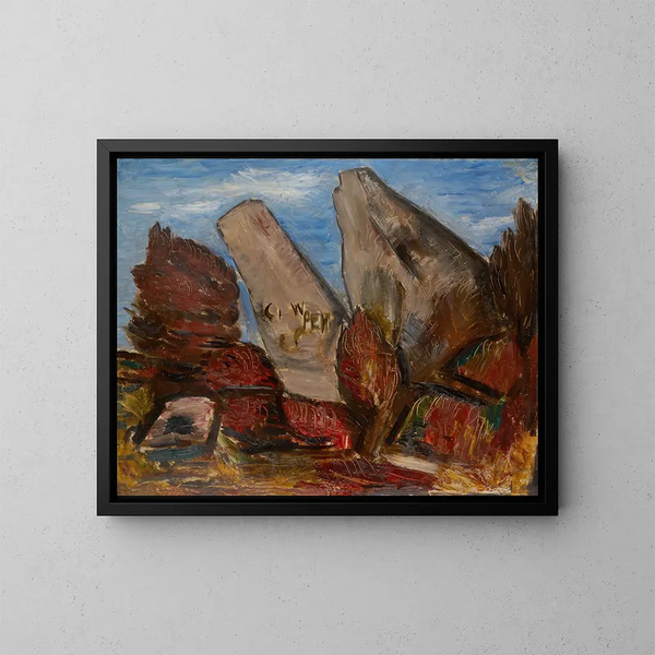 Mâchoire de baleine, Dogtown Common, Cape Ann, Massachusetts - Marsden Hartley — framed artwork on a wall