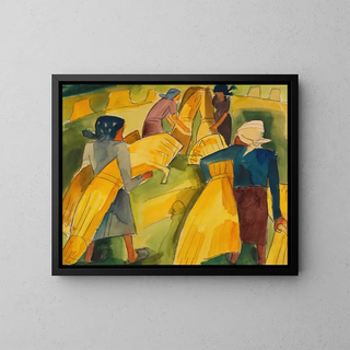 Women at the Harvest - Martel Schwichtenberg — framed artwork on a wall
