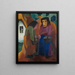 Women in front of the house - Martel Schwichtenberg — framed artwork on a wall