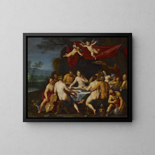 The wedding feast of Bacchus and Ariadne - Marten Pepijn — framed artwork on a wall