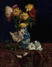 Still life with chrysanthemums in an oriental vase - Martha West Bare — artwork view