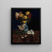 Still life with chrysanthemums in an oriental vase - Martha West Bare — framed artwork on a wall