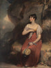 A Woman in a Landscape by Martin Archer Shee — woman in a red dress among rocks