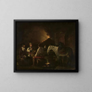 Drinking Wine - Martin Ferdinand Quadal — framed artwork on a wall