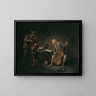 Musicians - Martin Johann Schmidt — framed artwork on a wall
