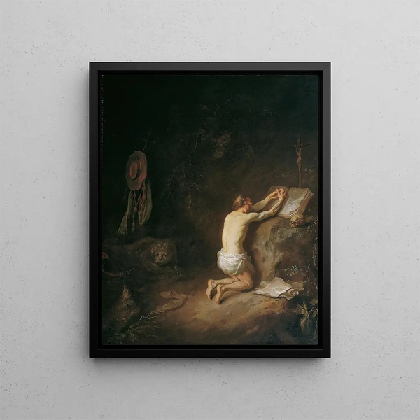 Saint Jerome - Martin Johann Schmidt — framed artwork on a wall