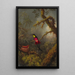 a couple of topaz crimson hummingbirds nesting - Martin Johnson Heade — framed artwork on a wall