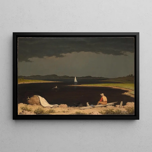 Storm Approaching - Martin Johnson Heade — framed artwork on a wall
