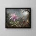 Orchid Cattleya and three hummingbirds - Martin Johnson Heade — framed artwork on a wall