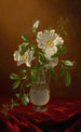 Roses Cherokee in a glass vase - Martin Johnson Heade — artwork view