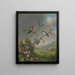 Hummingbirds and Apple Blossom Flowers - Martin Johnson Heade — framed artwork on a wall