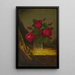 Roses Jacqueminot - Martin Johnson Heade — framed artwork on a wall