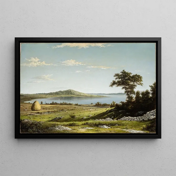 Rhode Island Shoreline Painting - Martin Johnson Heade — framed artwork on a wall