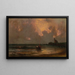 Sunset at Point Judith Light - Martin Johnson Heade — framed artwork on a wall