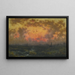 Sunset over the coast painting View of New York Harbor at sunset in Florida - Martin Johnson Heade — framed artwork on a wall