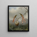 Two Hummingbirds with Their Chicks - Martin Johnson Heade — framed artwork on a wall