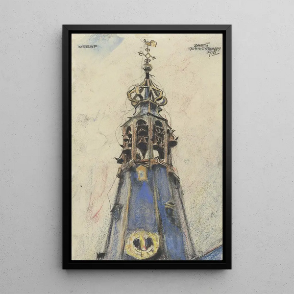 Bell Tower in Weesp - Martin Monnickendam — framed artwork on a wall