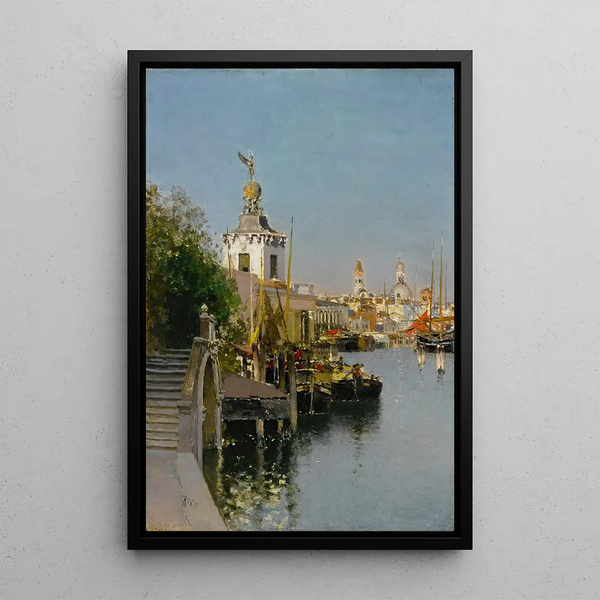 Canal Venice - Martín Rico y Ortega — framed artwork on a wall