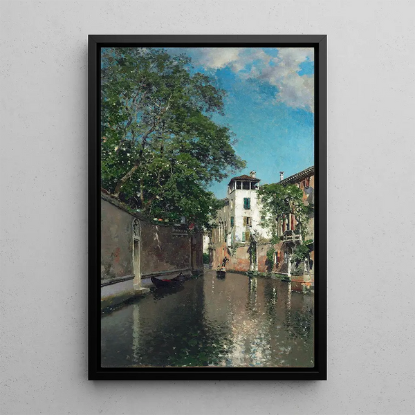 Canal in Venice - Martín Rico y Ortega — framed artwork on a wall