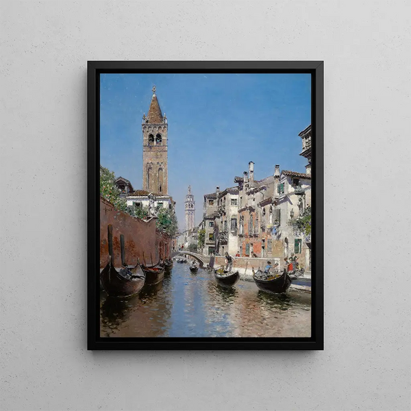 Rio di San Barnaba, Venice - Martín Rico y Ortega — framed artwork on a wall