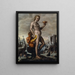 Bacchus painting with a drinking cup accompanied by a satyr - Martin Schermus — framed artwork on a wall