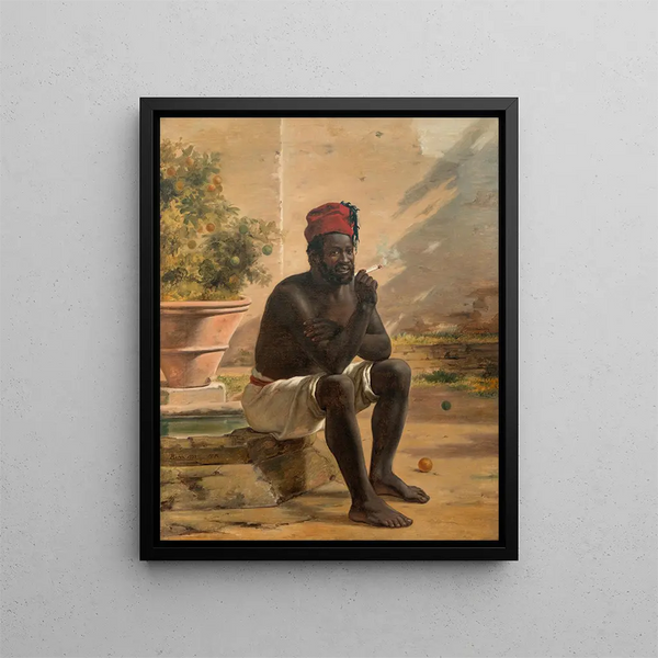 a seated Nubian Rome - Martinus Rørbye — framed artwork on a wall
