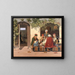 A chess game in front of a Turkish coffee and a hair salon - Martinus Rørbye — framed artwork on a wall