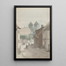 View of a street towards the two towers of Viborg Cathedral - Martinus Rørbye — framed artwork on a wall