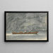 Landscape painting of a fjord with a rowing boat Krøderen Norway - Martinus Rørbye — framed artwork on a wall