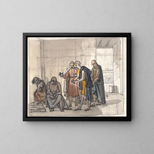 Job et ses amis - Martinus Rørbye — framed artwork on a wall