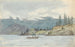 Landscape painting of a lakeside scene with a rowboat, the Krøderen fjord, Norway - Martinus Rørbye — artwork view