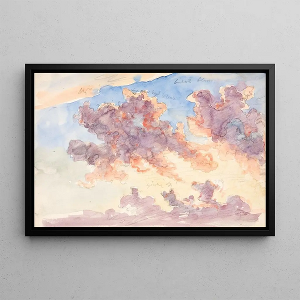 Study of Sky, A Sunset Sky - Martinus Rørbye — framed artwork on a wall