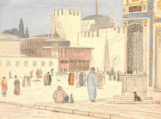 The square in front of BabiHmayan in Constantinople - Martinus Rørbye — artwork view