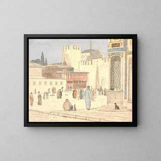 The square in front of BabiHmayan in Constantinople - Martinus Rørbye — framed artwork on a wall