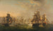 Dutch and British fleet confrontation during the passage of the Dutch flotilla at Boulogne 1804 - Martinus Schouman — artwork view