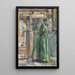 Dame en robe verte devant un miroir - Martinus van Andringa — framed artwork on a wall